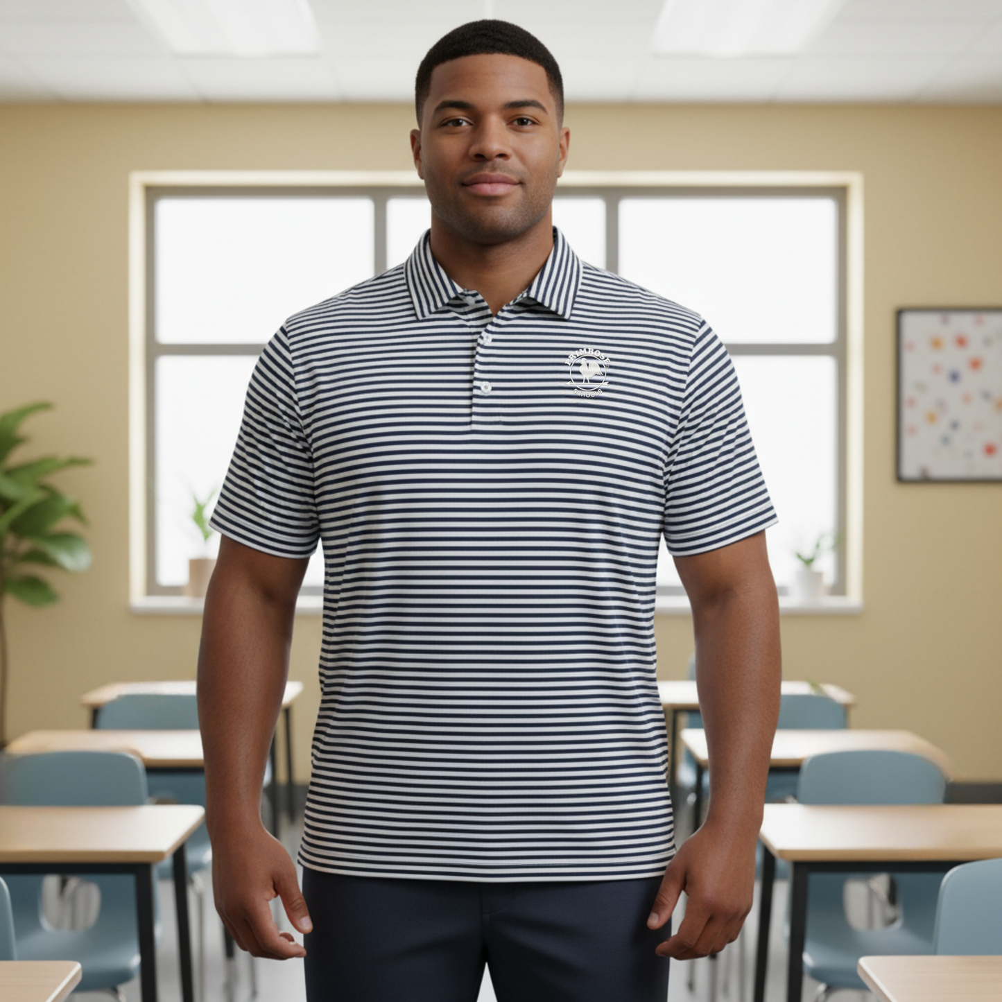Cutter & Buck Virtue Eco Pique Stripe Recycled Mens Polo