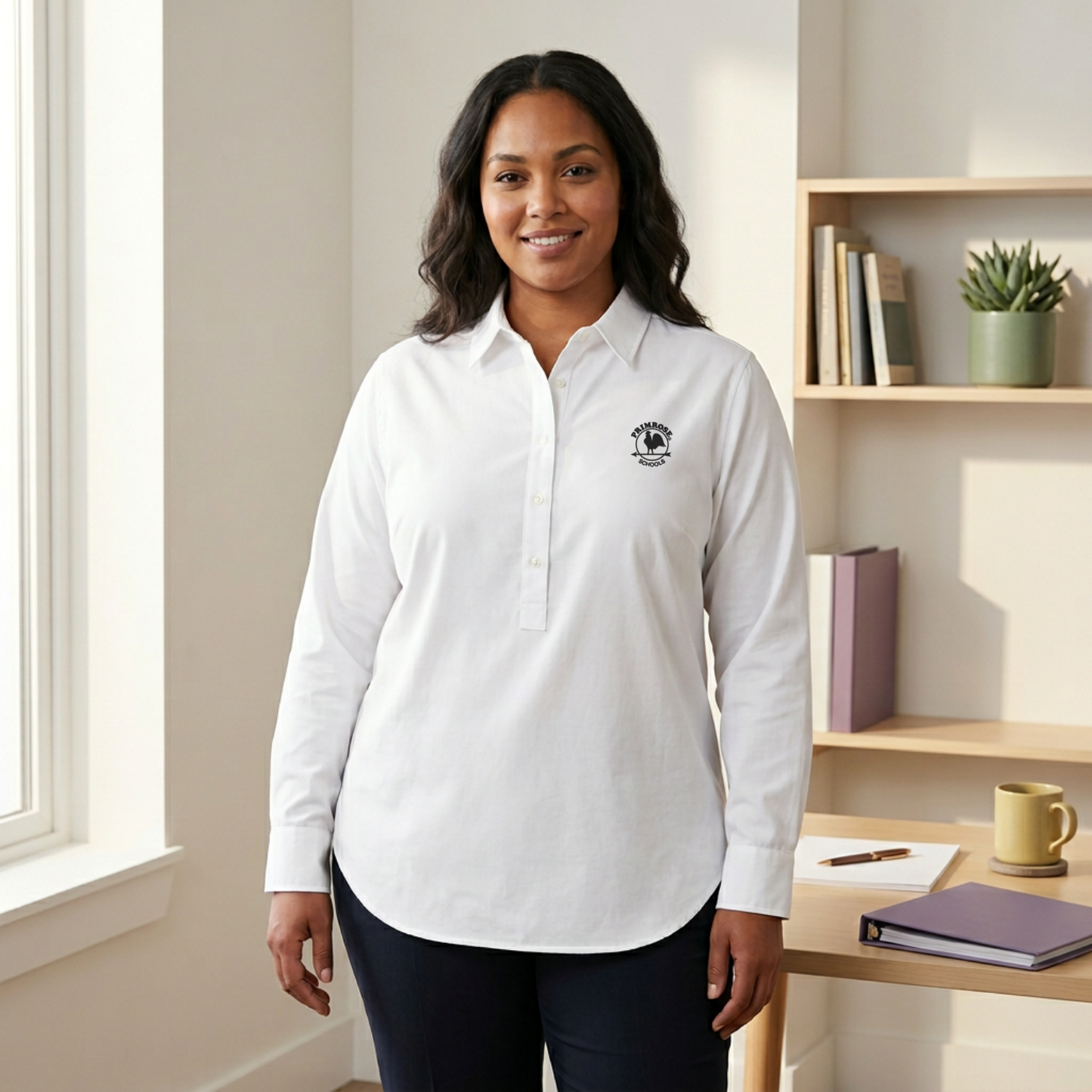Women's Modern Long Sleeve Oxford Shirt