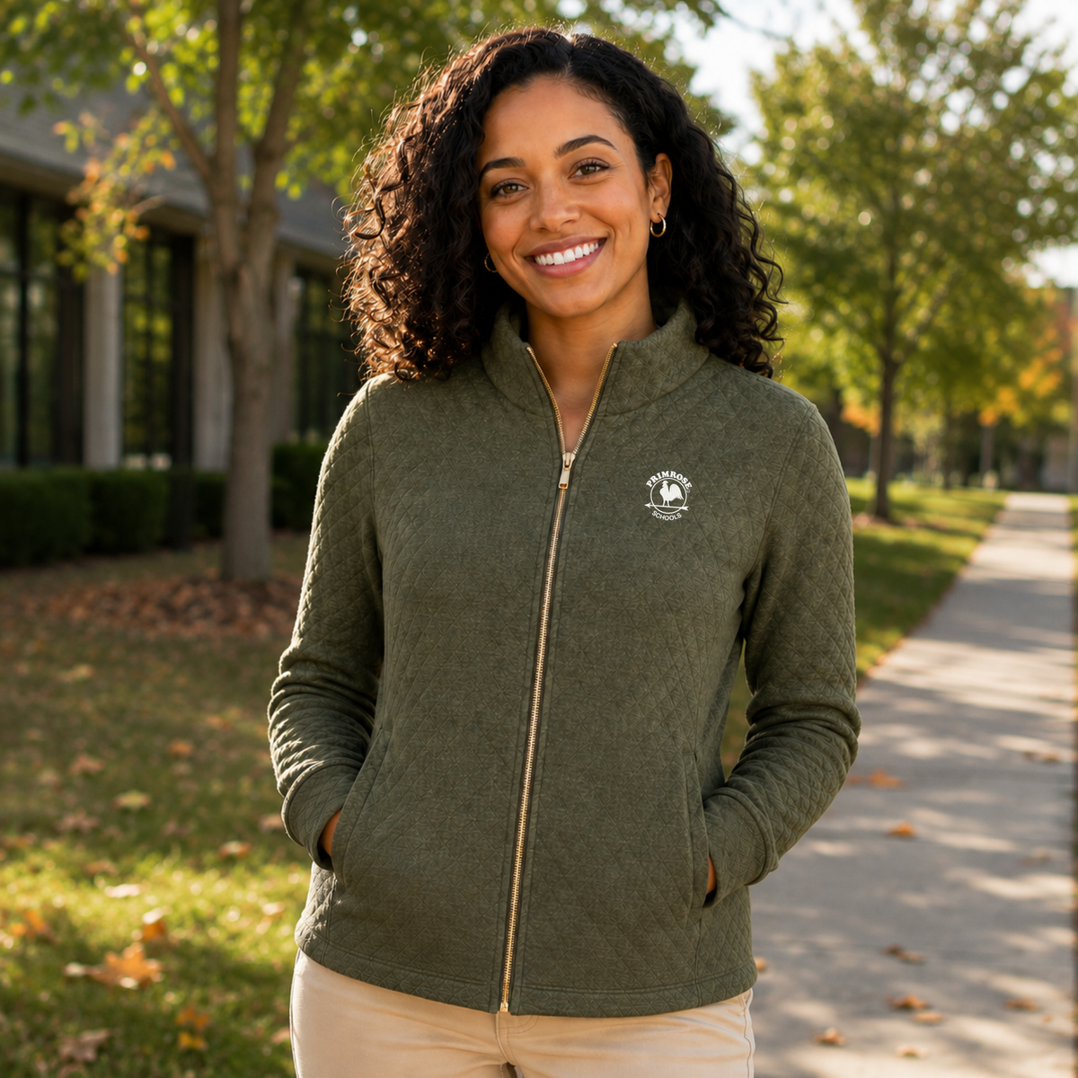 Primrose Quilted Full-Zip Sweater