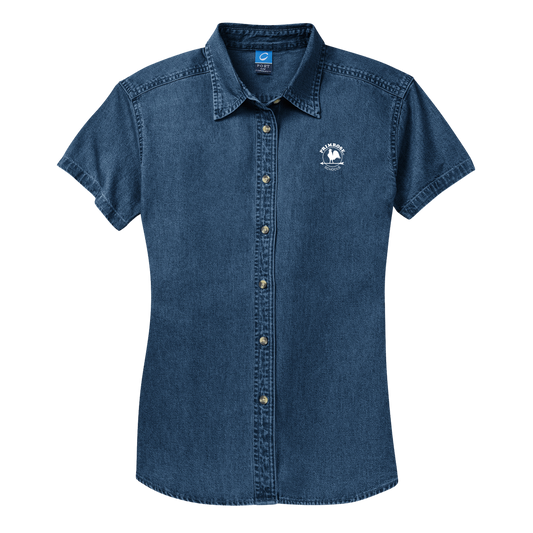 Ladies Short Sleeve Denim Shirt