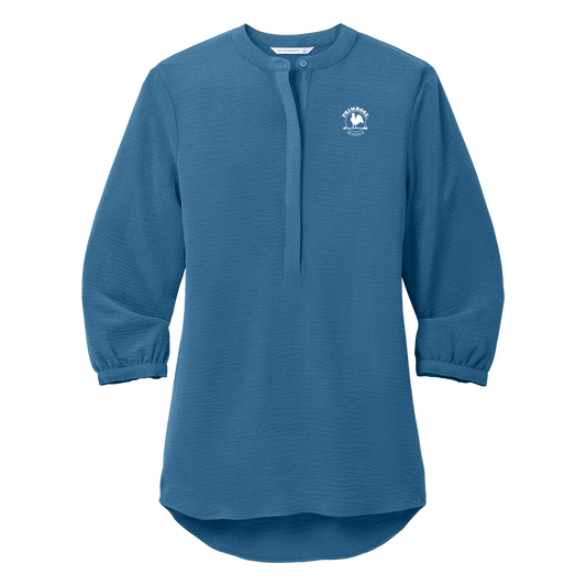 Ladies 3/4-Sleeve Textured Crepe Tunic