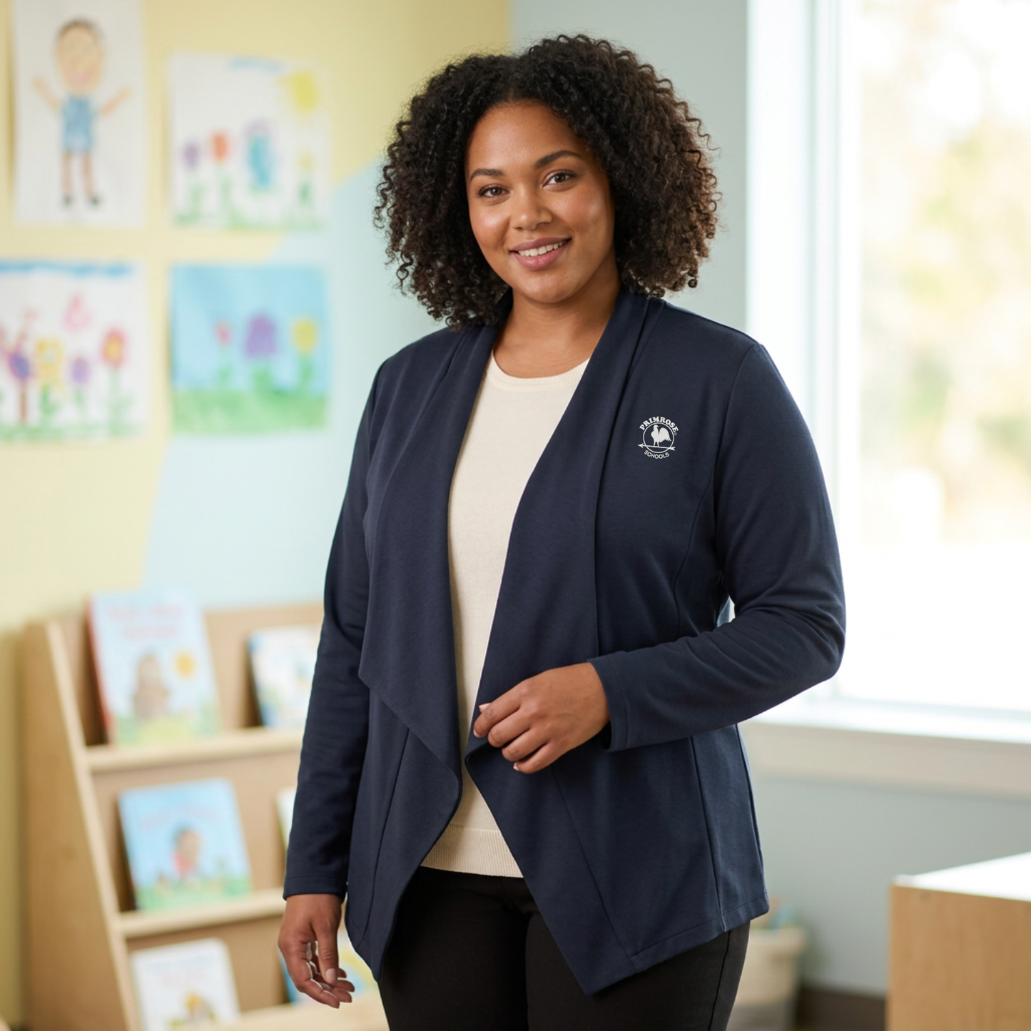 Devon & Jones Ladies' Perfect Fit Draped Open Blazer - Discontinued