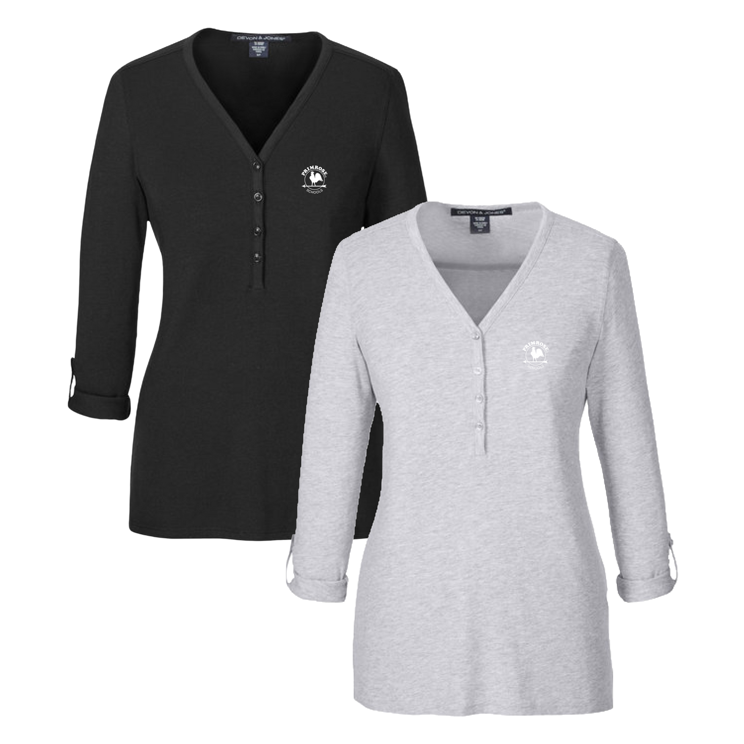 Perfect Fit Y-Placket Convertible Sleeve Knit Top