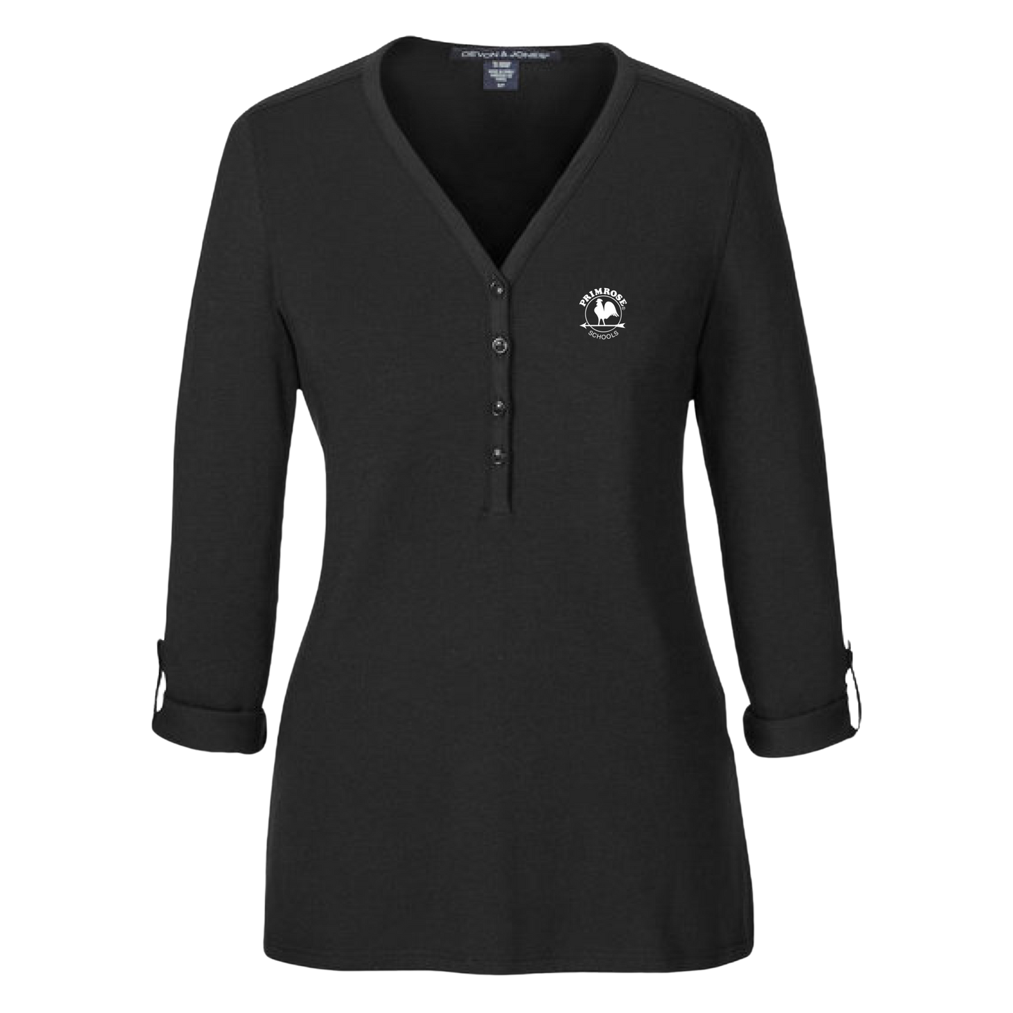 Perfect Fit Y-Placket Convertible Sleeve Knit Top