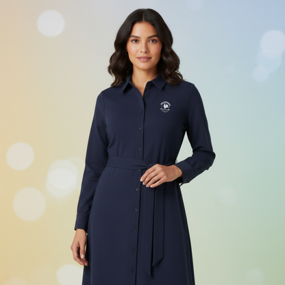 Women's Georgette Long Sleeve Midi Length Shirt Dress
