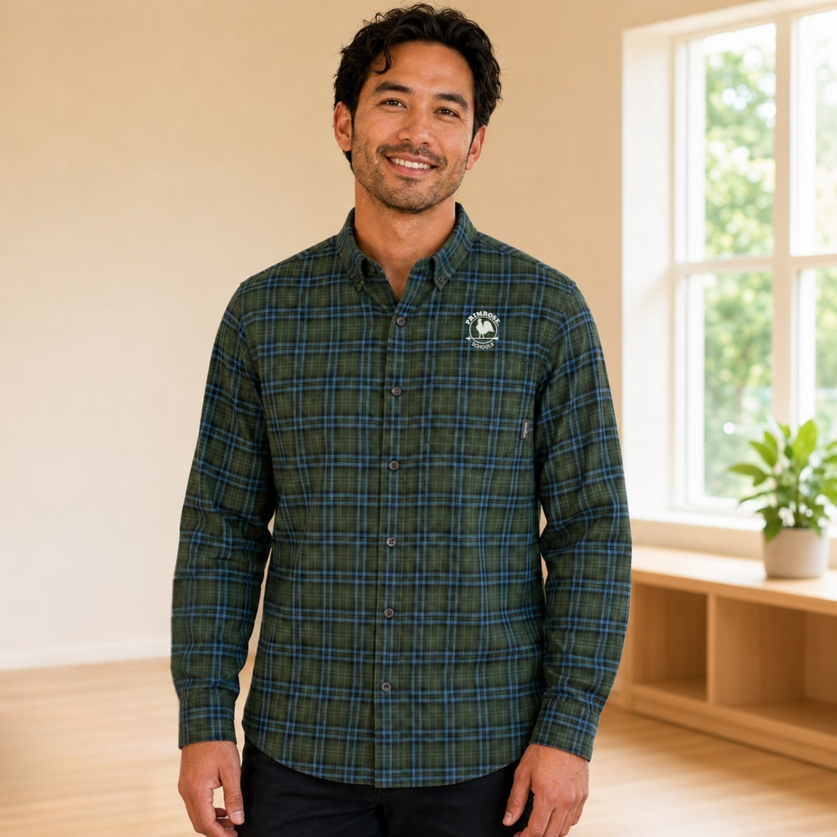 Men's Long Sleeve Flannel Plaid Shirt -Eddie Bauer
